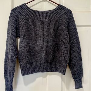 Wide neck knitted sweater